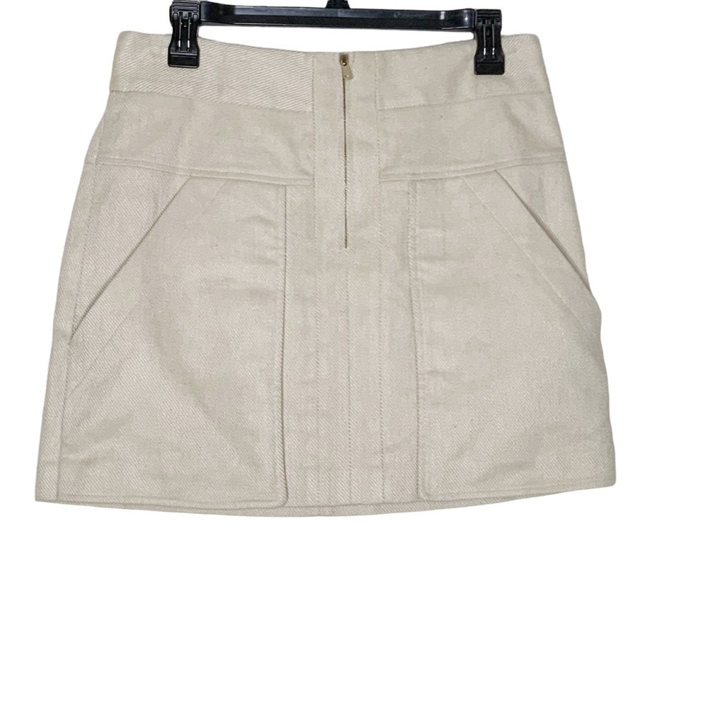 𝅺ANN Taylor wheat colored mini skirt. Linen blend Size 6 - Picture 3 of 6